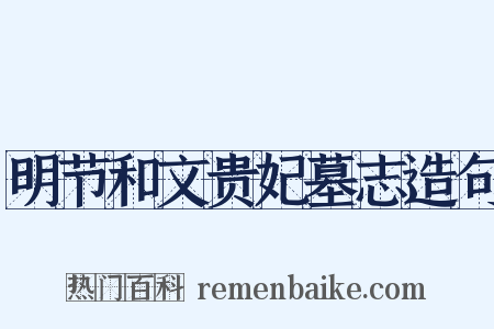 明节和文贵妃墓志造句是什么意思的图片